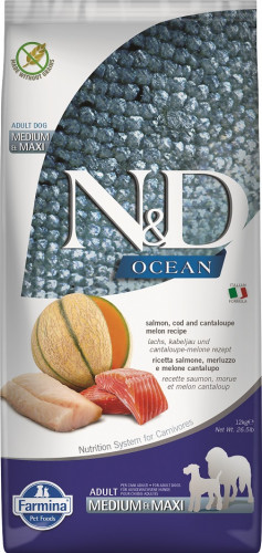 N&D Ocean Dog Salmon, Cod and Cantaloupe Melon Adult Medium & Maxi
